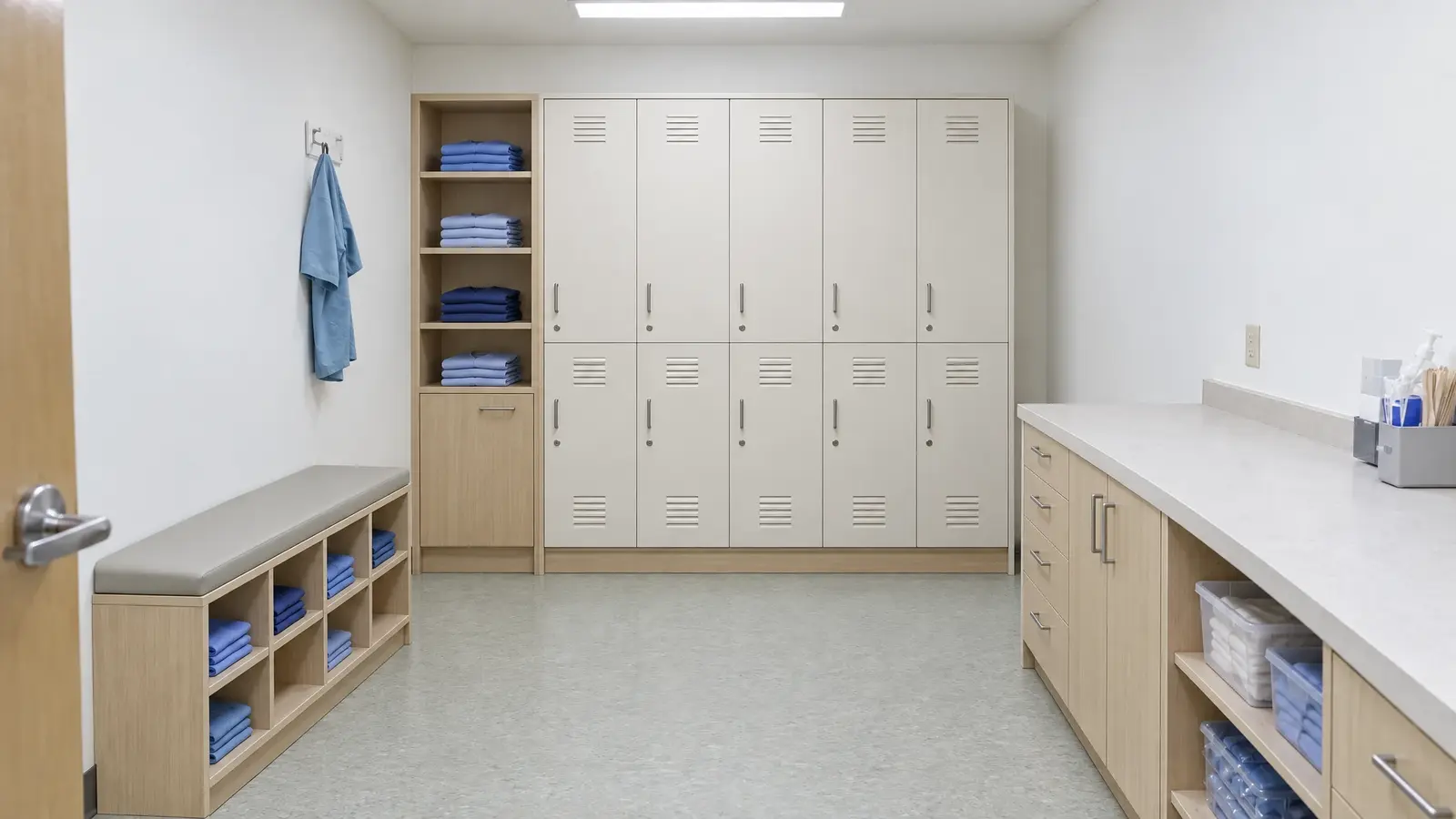 After: Medical and wellness storage | Music City Closet After: a clinic storage room redesigned with clean, organized cabinetry